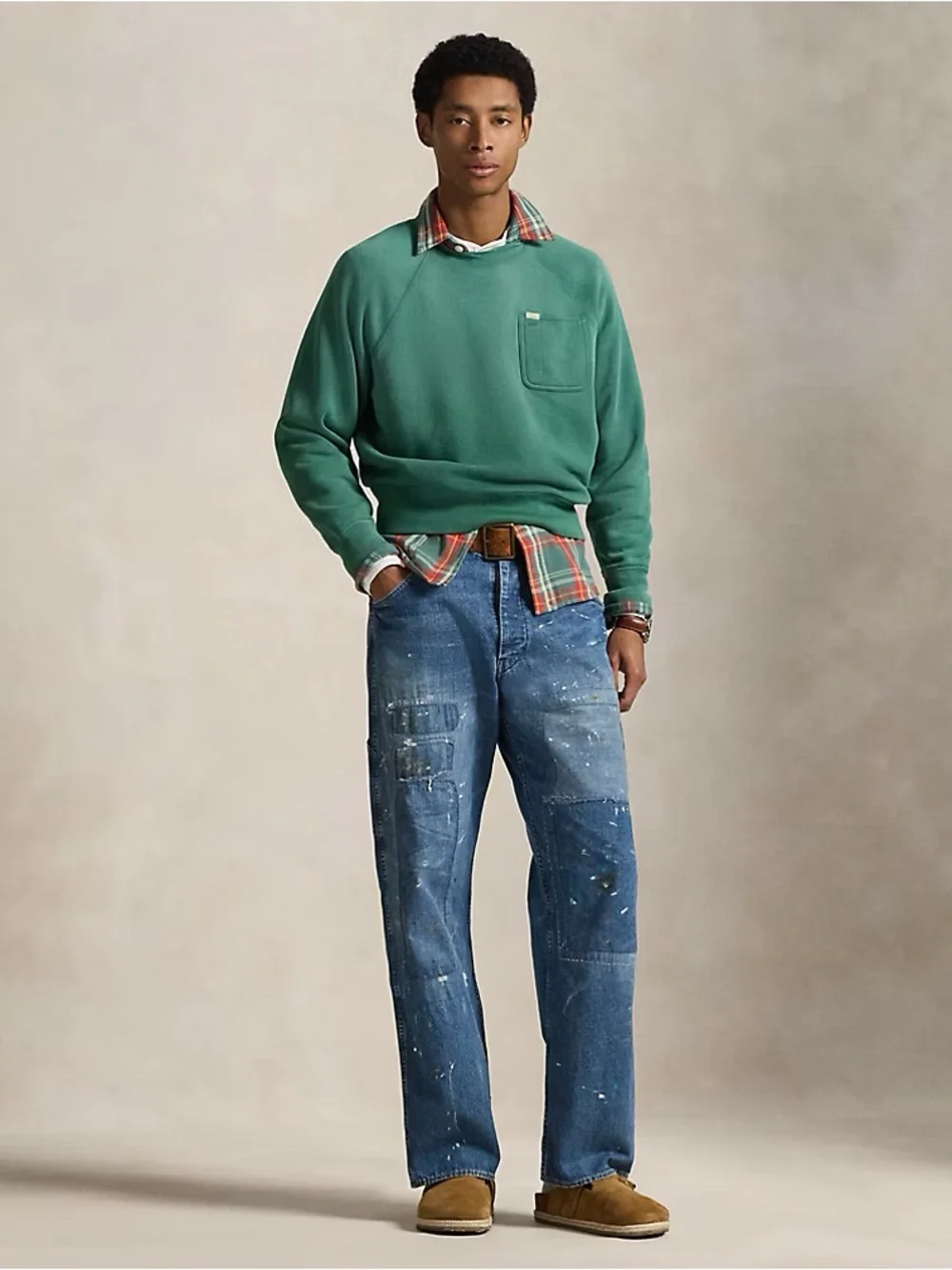 Polo Ralph Lauren Vintage Fit Fleece Logo Sweatshirt Men’s Size XL Antique Green